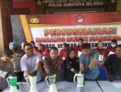 Polda Sumsel Musnahkan 7,7 Kg Sabu dan 183 Ekstasi