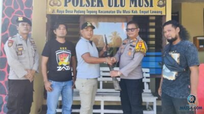 Kades Batu Bidung Serahkan Senpira Jenis Kecepek ke Polsek Ulumusi