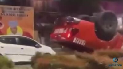 Mobil Inafis Polrestabes Palembang Terguling, Ini Kata Kanit Gakkum