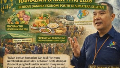 THR dan Mobilitas Lebaran Dongkrak Ekonomi Sumsel, Inflasi Tetap Terkendali