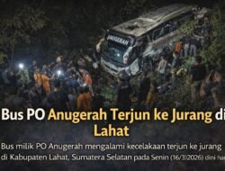 Bus PO Anugerah Terjun ke Jurang di Lahat