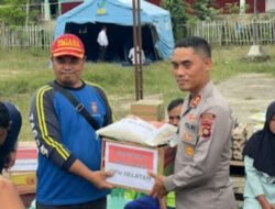 Kapolres OKU Selatan Pimpin Langsung Penyaluran Bantuan tanah longsor di Manduriang