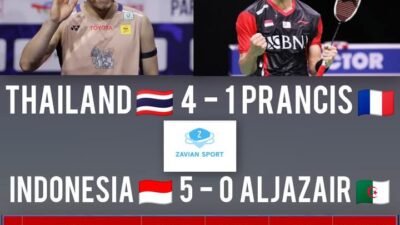 Bantai ALGERIA 5-0, Tim THOMAS INDONESIA Berburu Tiket Quarter Final