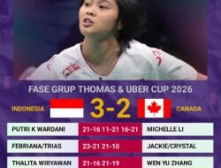 Awal Baik, Tim UBER INDONESIA Tumbangkan KANADA 3-2