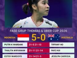 Bantai AUSTRALIA 5-0, Tim UBER INDONESIA Kunci Tiket Quarter Final