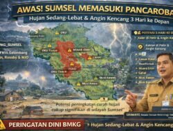 Catat Berikut Kabupaten dan Kecamatan Dalam Sumsel Memasuki Pancaroba, BMKG Peringatkan Hujan Lebat Disertai Petir
