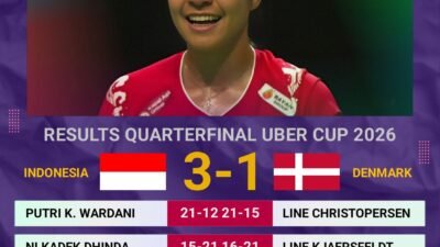 Sukses Bungkam Tuan Rumah, Tim UBER INDONESIA Melaju SEMIFINAL