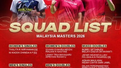 Malaysia Master 2026, INDONESIA Terjunkan 32 Atlit Badminton Siap Tempur