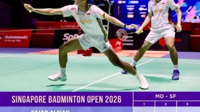 Bantai CHINA Skor Telak, Fajar/Fikri Menyala Ke Final SINGAPORE OPEN