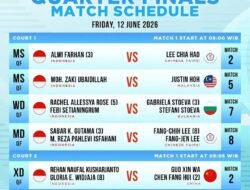 Super, INDONESIA Loloskan 6 Wakil Terbaik Quarter Final AUSTRALIA OPEN