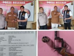 WARGA DESA LEBUNG JANGKAR SERAHKAN SENPI RAKITAN, POLSEK PEMULUTAN OGAN ILIR APRESIASI KESADARAN MASYARAKAT