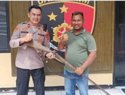 POLSEK INDRALAYA TERIMA SERAHAN SENPI RAKITAN DARI MASYARAKAT, WUJUD KEPERCAYAAN DAN DUKUNGAN TERHADAP OPERASI SENPI MUSI 2026