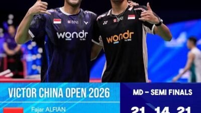 Extra Keras Hingga Rubber, Fajar/Fikri Permalukan Tuan Rumah dan Kunci Tiket FINAL CHINA OPEN