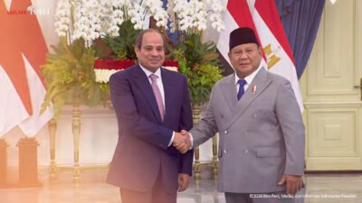 Prabowo Sambut Presiden Mesir El-Sisi dengan Upacara Kenegaraan di Istana Merdeka
